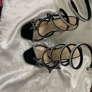 Madden Girl Black Heels with Silver Accents